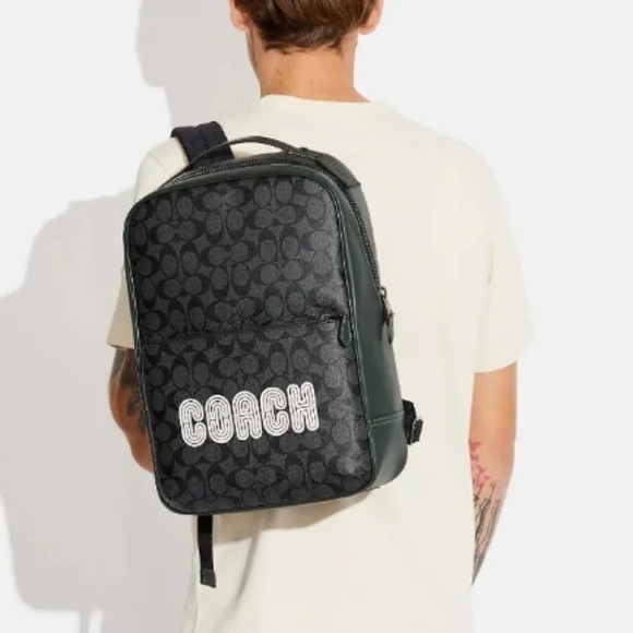 Coach Mens Westway Backpack Chalk Colorblock Signature Leather Bookbag $498 - Picture 4 of 5